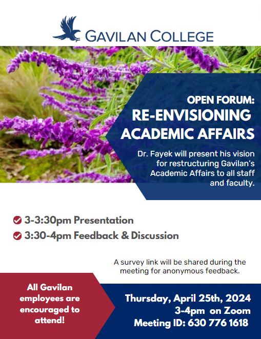 Flyer for the Open Forum containing details about the event.