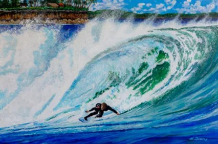 scott downs blue wave painting surfer