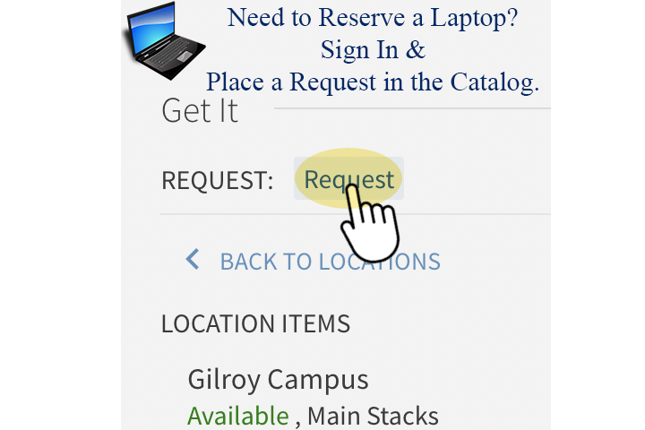 Need to reserve a laptop? Click here to sign in and place a request.