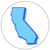 Image of the state of California shape in light blue