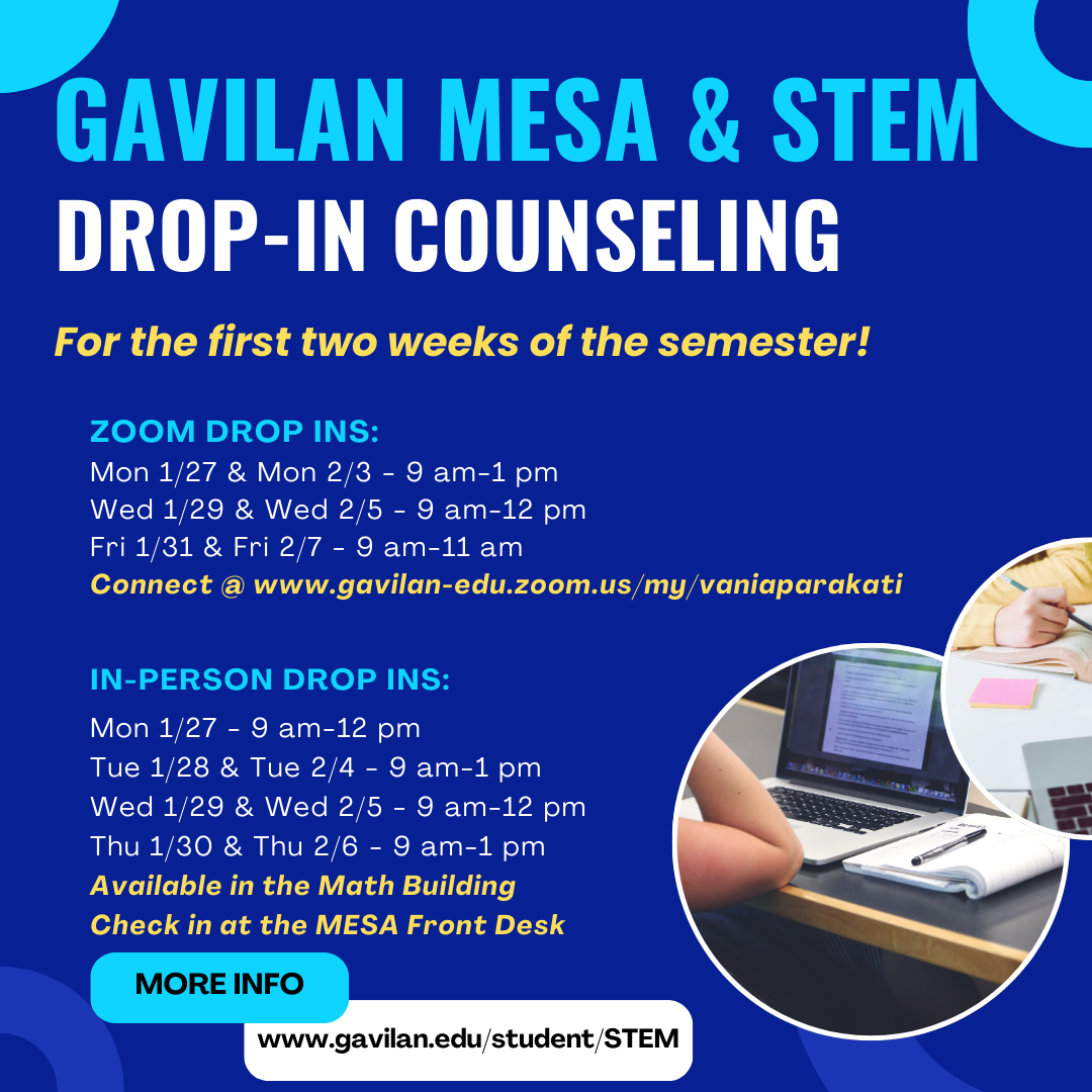 Image of counseling drop in hours. See PDF version in the link following this image.